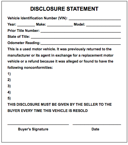 Disclosure Statement